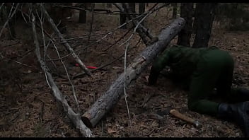 Monster in the forest fucks a military stuck / Horror porn