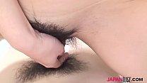 Horny brunette Japanese MILF Naomi Wakui gets pussy licked and fucked in her hairy pussy.